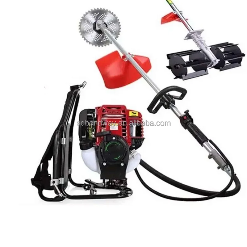 4 Stroke Mini Tiller Cultivator Petrol Lawn Mower Grass Cutter Weed Wacker Weed Eater Strimmer Brush Cutter Gasoline Lawn Mower