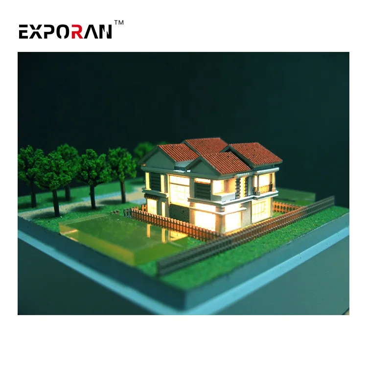Customized scale villa house beautiful house model with model car , architectural 3d maquette