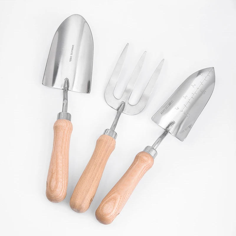 Morden Style Premium 430 Stainless Steel Garden Shovel Tool Kit Weeding Transplanting Flower Maintenance Garden Tools