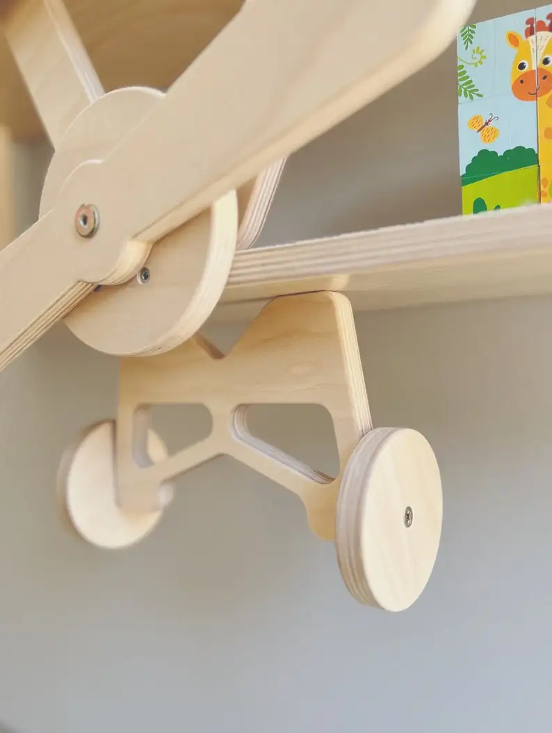 Wooden Aircraft shelf Kids room decor Nursery furniture Aviation themed bedroom Children wall shelf Home decor Wooden Bookcase