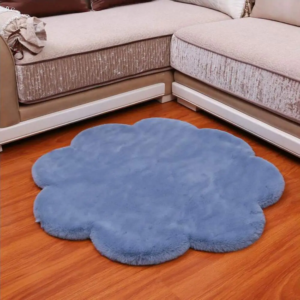 Hot selling artificial rabbit fur style lovely faux sheepskin rug for bedroom floor decoration