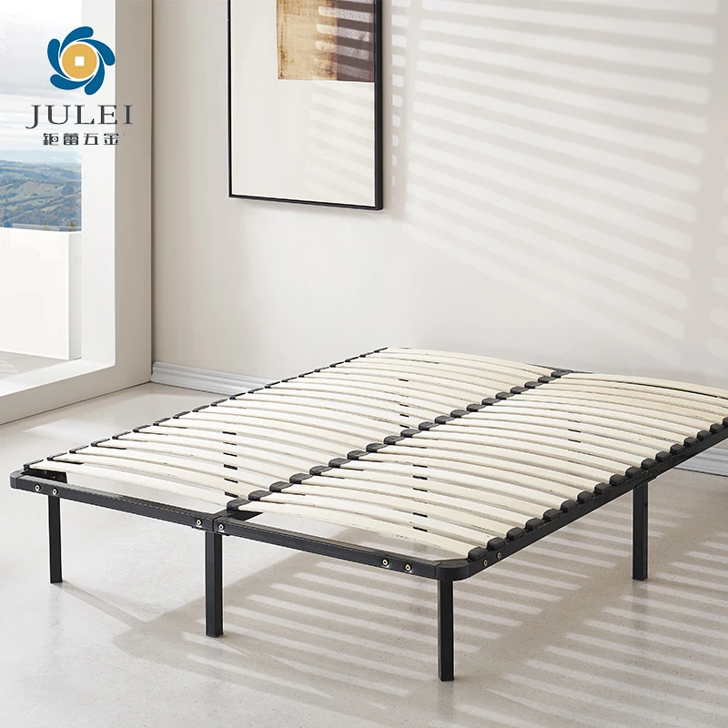 Slatted Single Size Commercial KD Structure Modern Twin Platform Metal Bed Frame