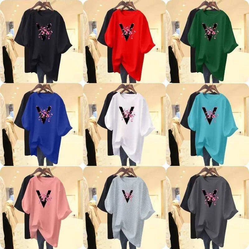 Oversize Blank Solid Colors T shirt Custom Logo Outdoor O-Neck Soft Basic Plain Casual Style Ladies Graphic T shirts For Women