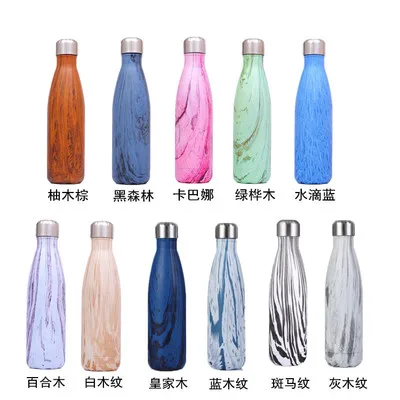 Custom Logo Vacuum Sport Double Wall Copper Stainless Steel Thermo Cola Shape Drink Insulated Water Bottles