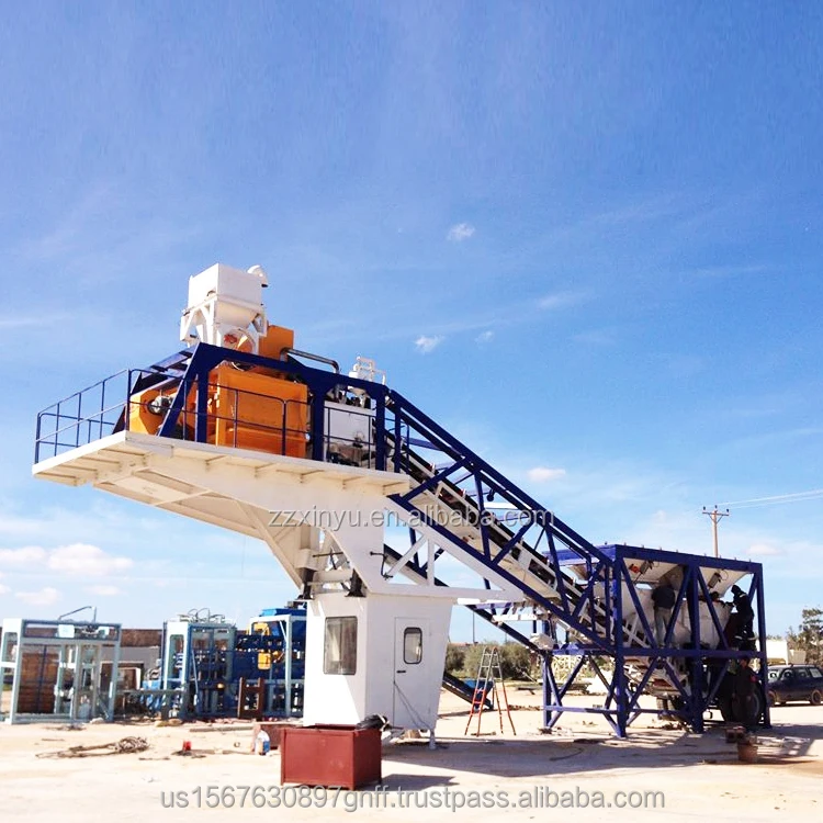 Construction machinery Mobile Concrete mixer plant 75m3/h concrete batching plant batching plant price for sale