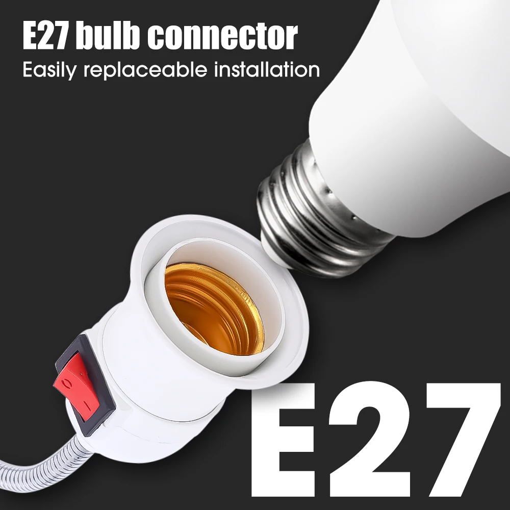 New E27 Eu us Plug Flexible Extend Extension Led Light Bulb Lamp Base Holder Screw Socket Adapter Converter
