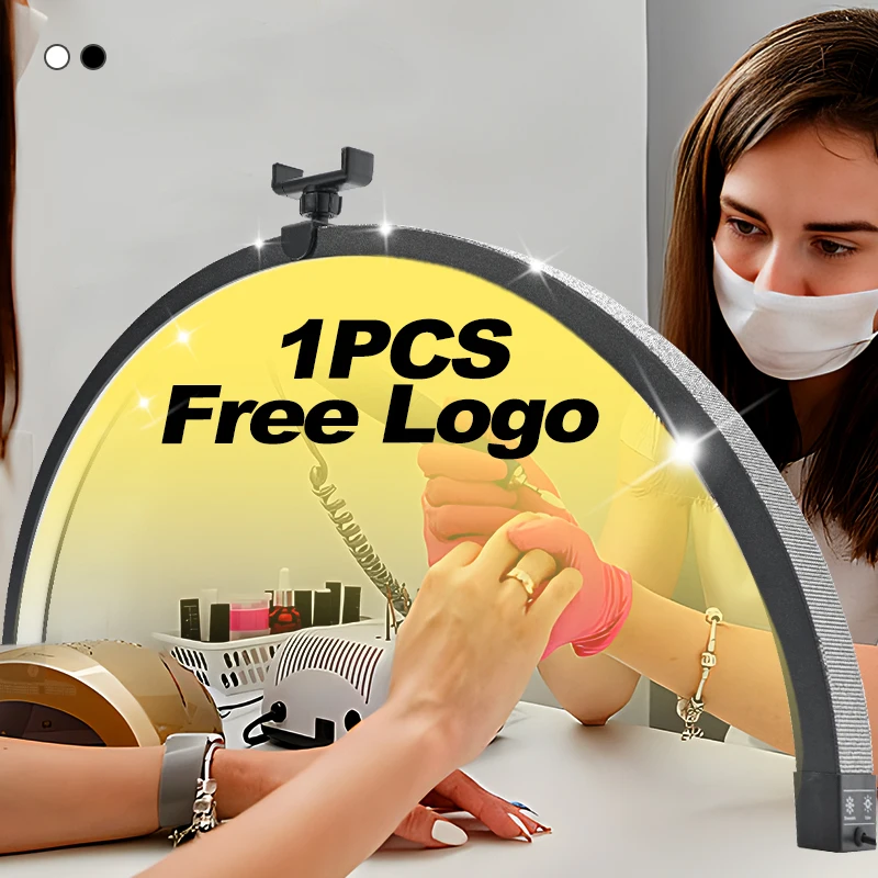 30 Inch 48W Led Crystals Nail Lamp Table Lamps Beauty Salon Lighting Desktop Arch Ring Lights Manicure Lamp For Nail Tattoo