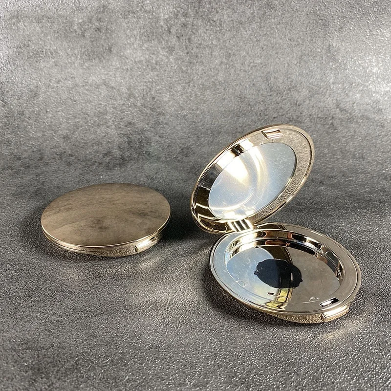 LZ Pack 100pcs 59MM Pan Round Metallic Gold Luxury Face Compact Pressed Powder Case Private Label Blusher Case