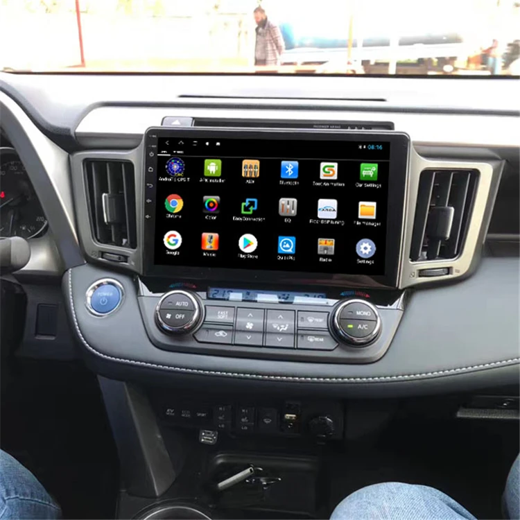 10.1 inch android car stereo dvd player gps navigation system for toyota RAV4 2014-2016 with steering control