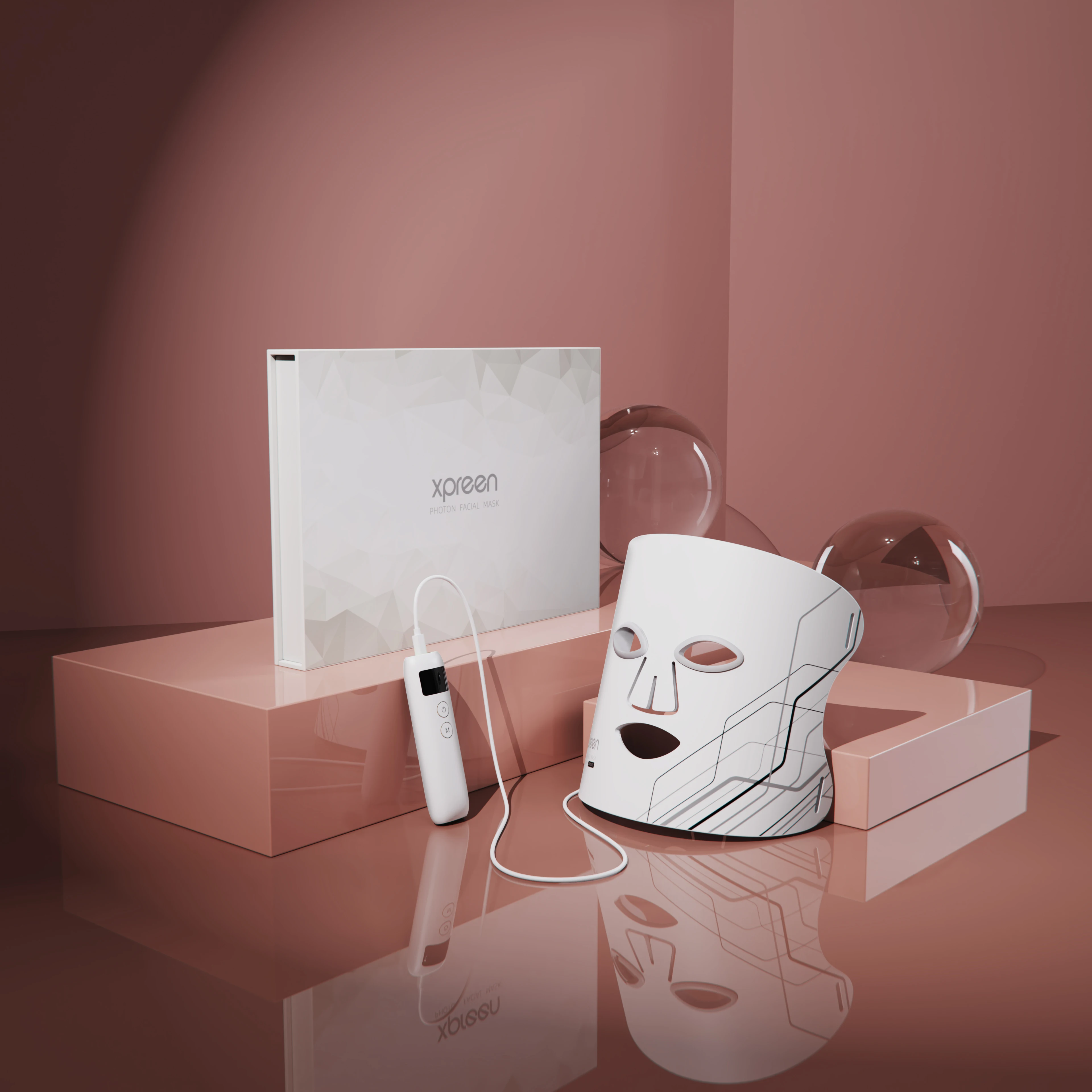 Customized 5 Colors Red Infrared Light Therapy Face Mask Home Use Silicone Beauty Led Facial Mask