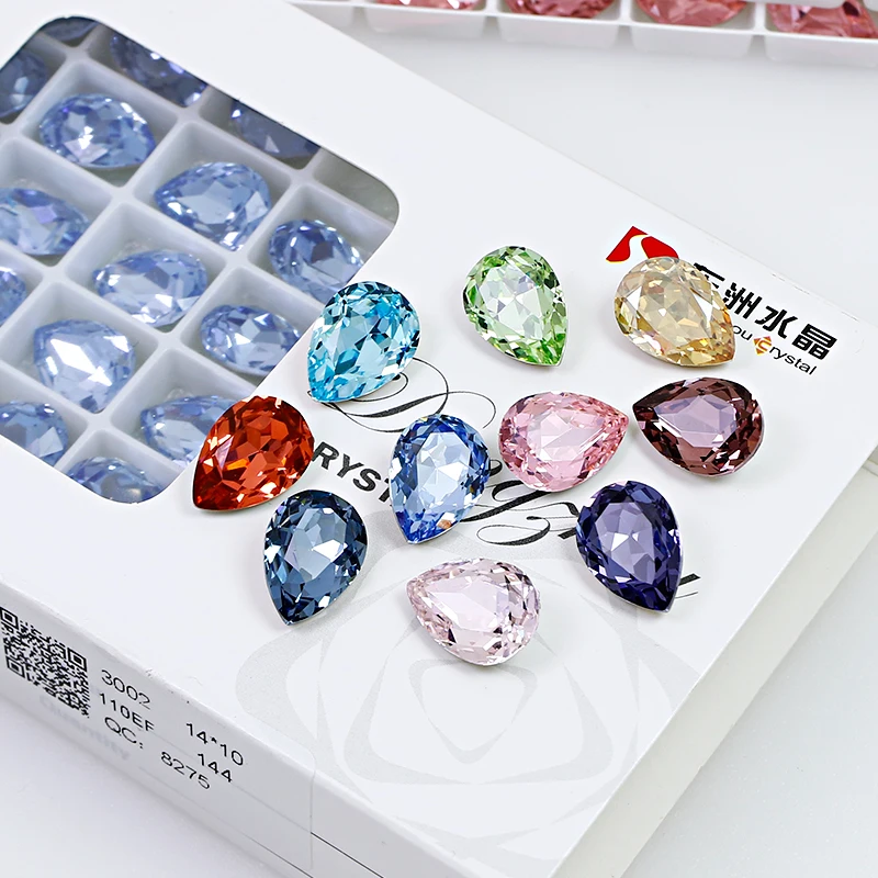 Dongzhou High quality K9 crystal waterdrop glass rhinestone wholesale loose crystal beads for jewelry making diy accessories