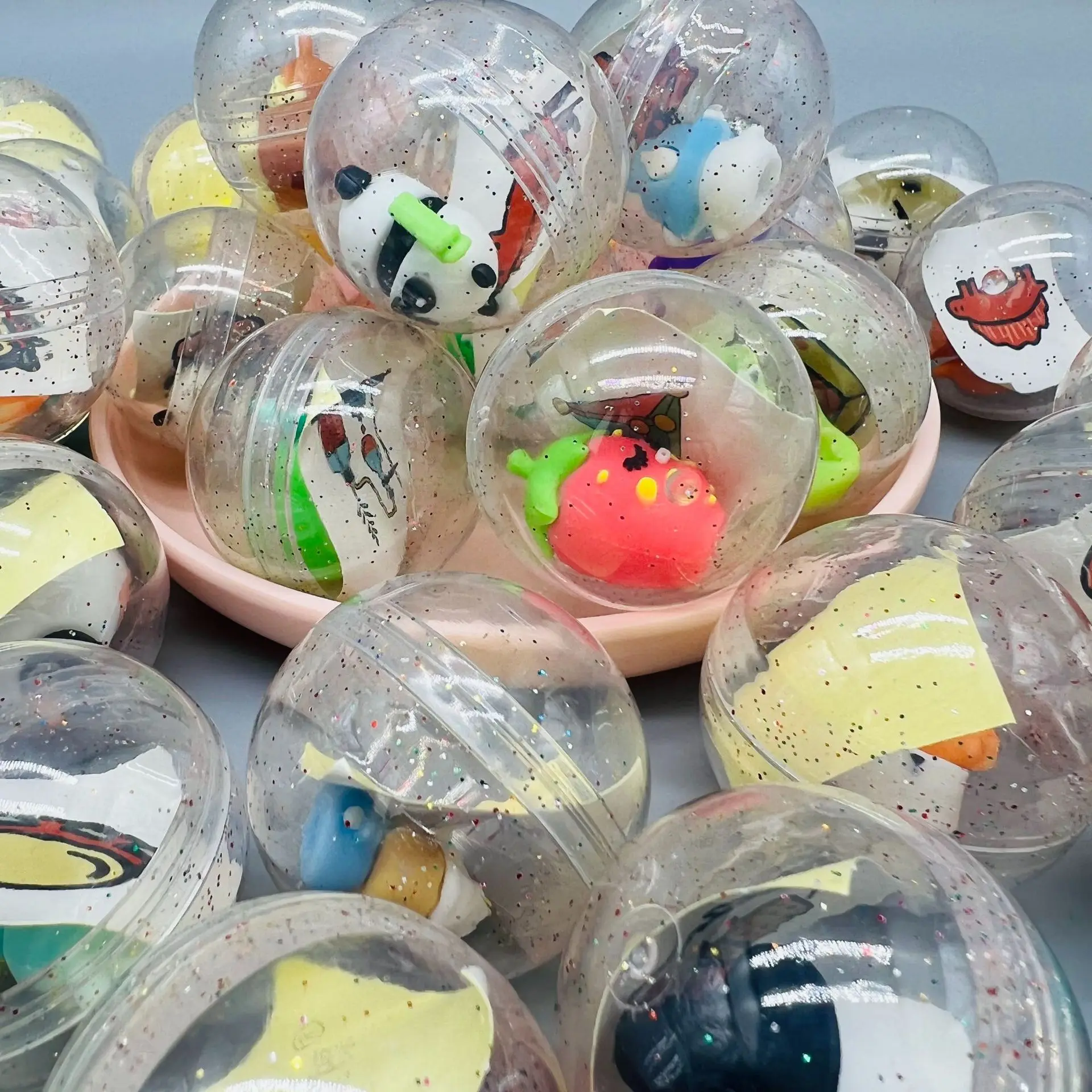45mm Vending Machine Plastic Gashapon Capsule Toys Transparent Twisted Egg Ball Toys