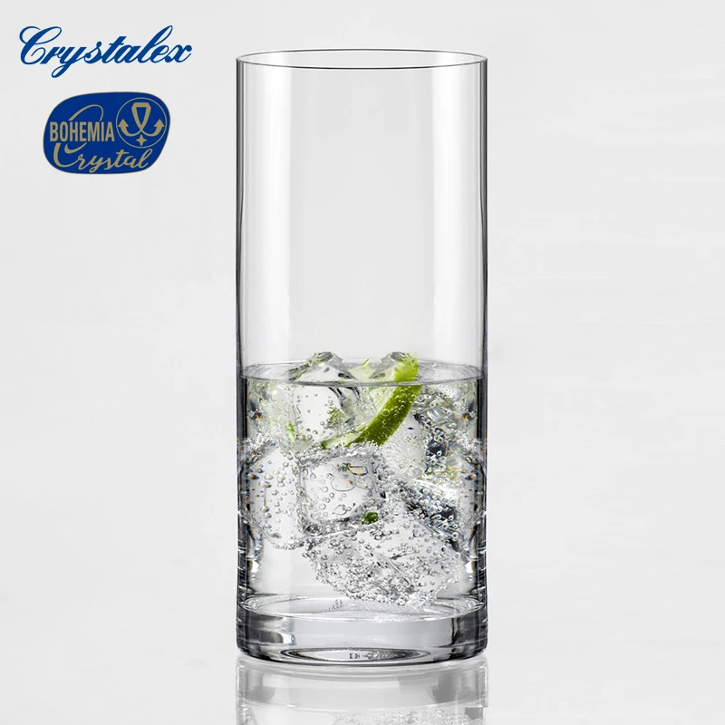 
Wholesale Tea Cylindrical Water Glass Wine Crystal Water Tumblers Glass Bottle Water 