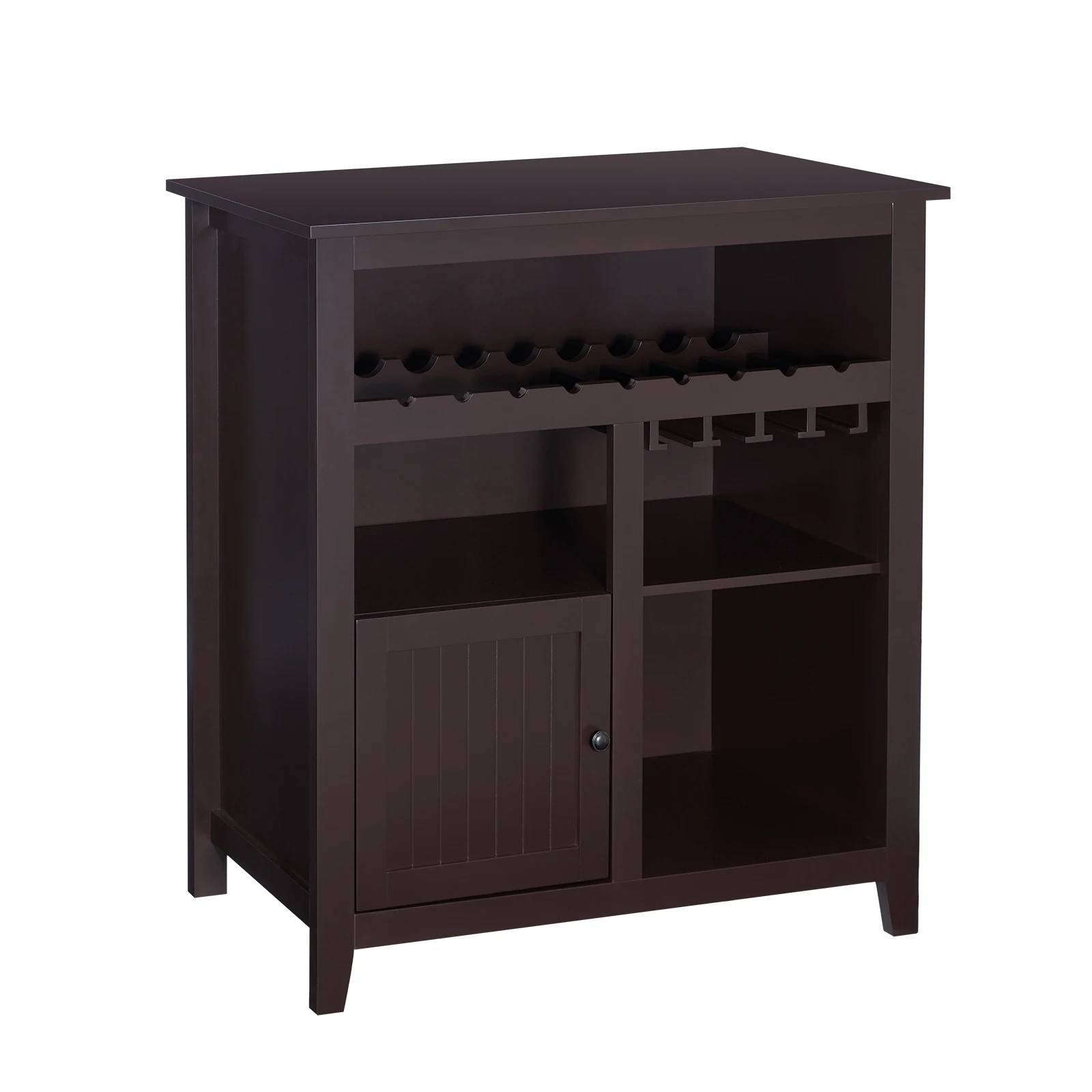 Wine Cabinet Bar Storage Cabinet with Wine Rack & Open Doors Buffet Sideboard for Kitchen Dining Room Living Room