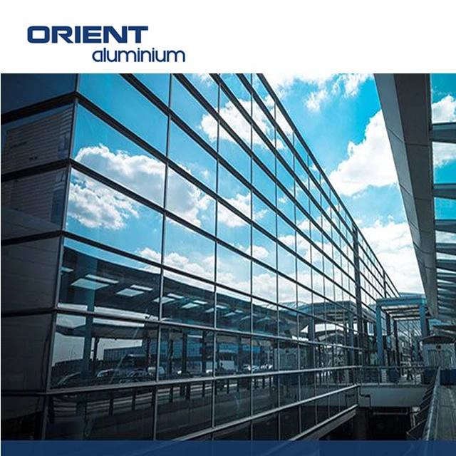 Подгонянный новейший дизайн остекления алюминиевый профиль занавес стены фасад