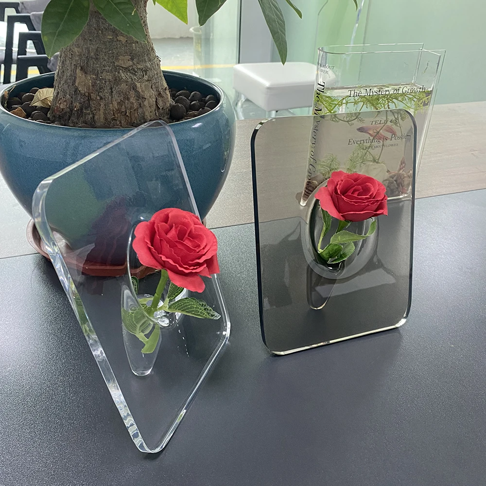 Nordic simple ins acrylic cute flowers plastic desktop creative decorations bud vase for wedding center piece flowers vases