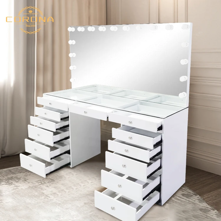 New Barbershop Hairdressing Table Makeup Mirror Station for Hair Salon With Drawer