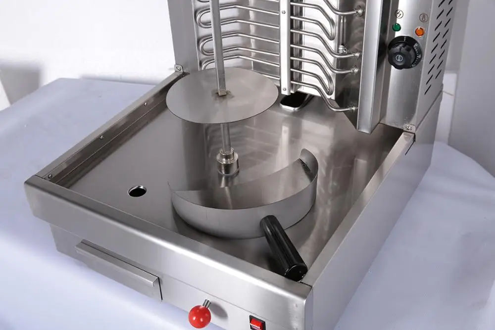 
3 Ceramic Burners Auto Gyros Doner Kebab Grill Commercial Gas Shawarma Chicken Duck Pork Meat Product Making Machine 