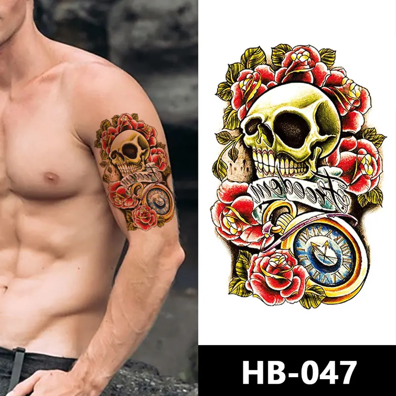 Customized Fashion Beautiful Adhesive Tattoo Sticker Tattoo Sticker Temporary Water Transfer Flower Design Tattoo Sticker