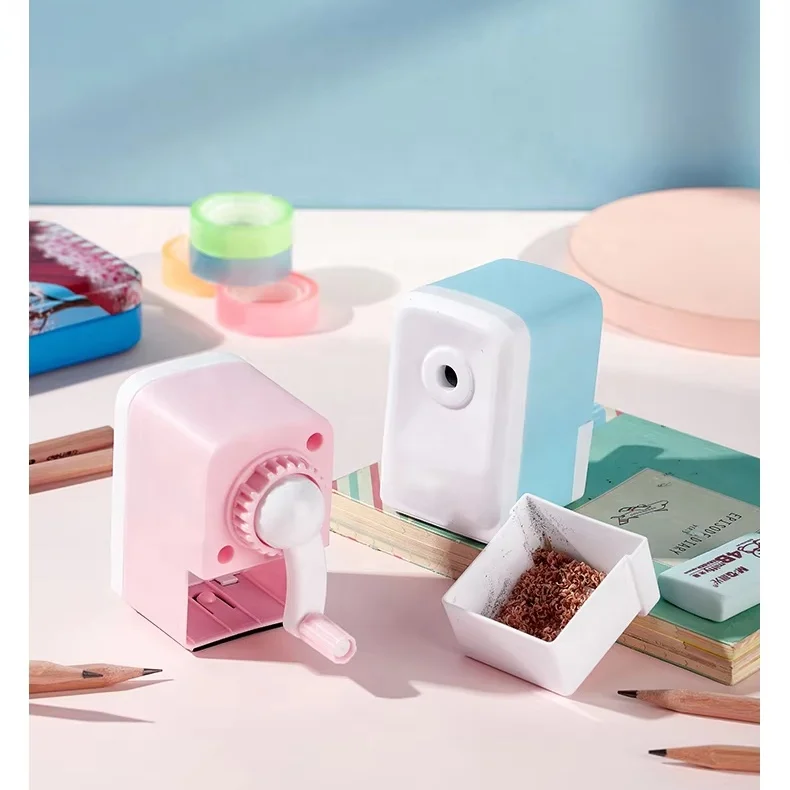 Simple Style Manual Mechanical Pencil Sharpener Plastic 6-8mm Colored Pencil Sharpener Lightweight Mechanical School Tools 1200