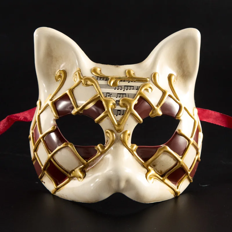 High Quality Hand Masquerade Mardi Gras Party Mask Venetian Masquerade Cosplay Half Face Cat Face