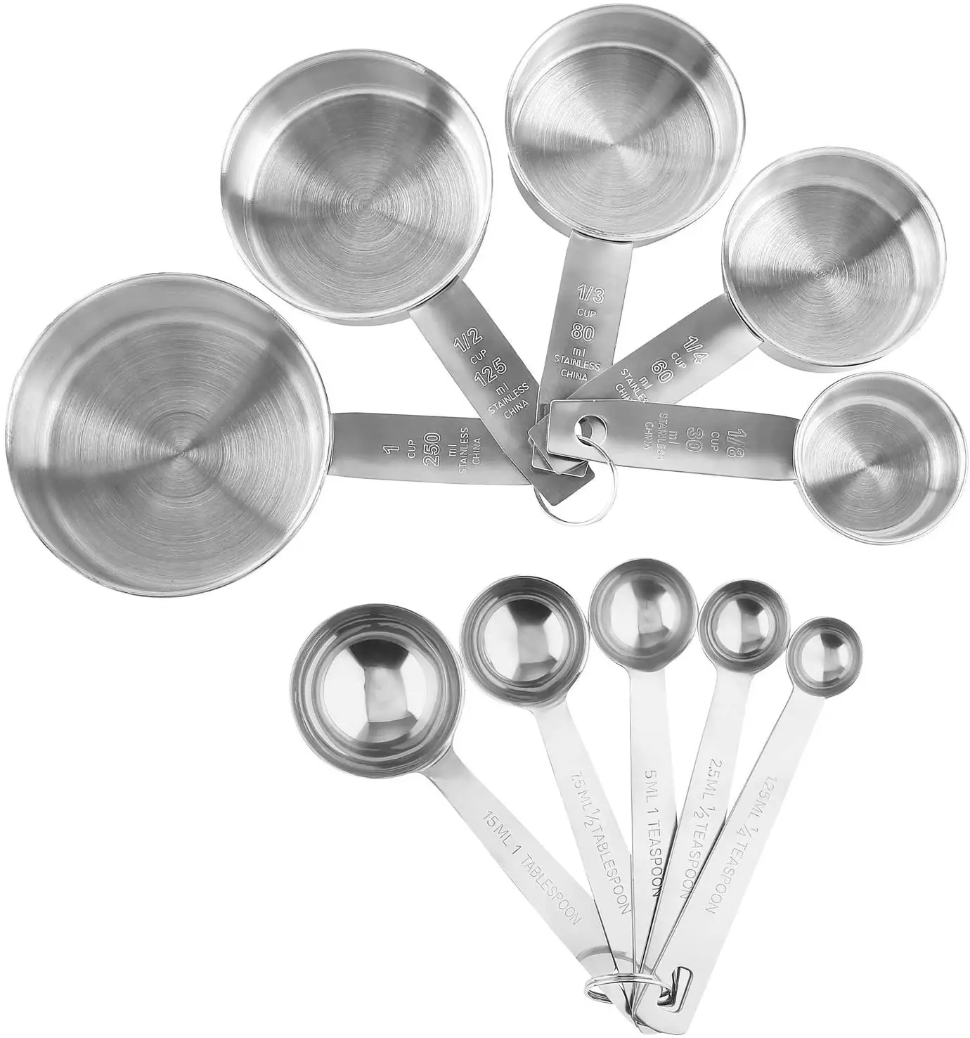 Stainless Steel Measuring Cups And Spoons Set Engraved Measurements Measuring Cup Spoon