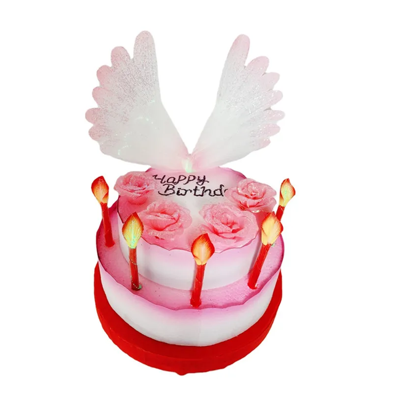 2023 Newest Led Fiber optic Cake Decoration Light Customized design Birthday gift Wedding decoration