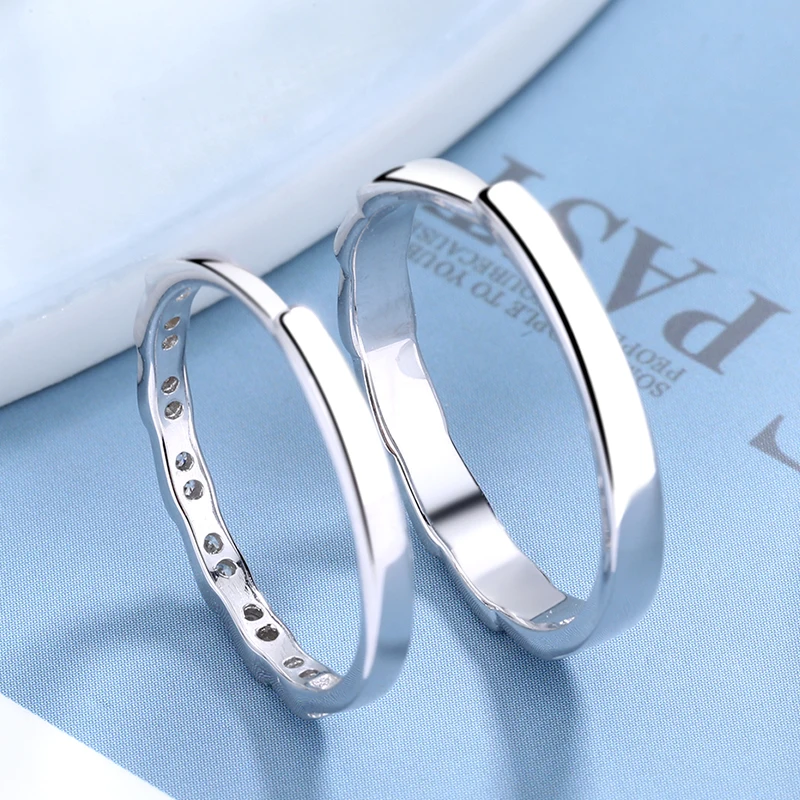 
Simple S925 Sterling Silver Open Adjustable Ring Ladder Couple Ring couples infinity ring 