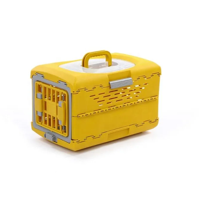 Foldable Cat Dog Plastic Transport Box Carrier Cage