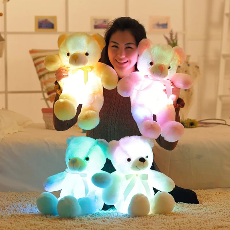 Wholesale 30cm 50cm 75cm Light Up  Star Giant Teddy Bear Stuffed Teddy LED Toys  Musical peluches oso de peluche Teddy Bear