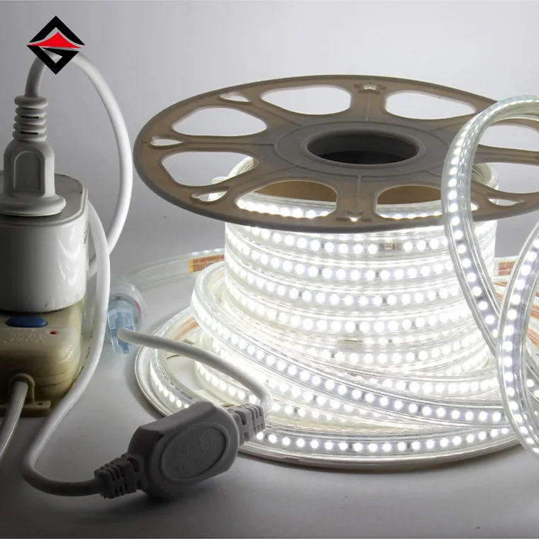 100v-220v High voltage SMD 2835 Double sided 3000K 4000K 6000K IP67 flexible LED strip rope light for engineering lighting