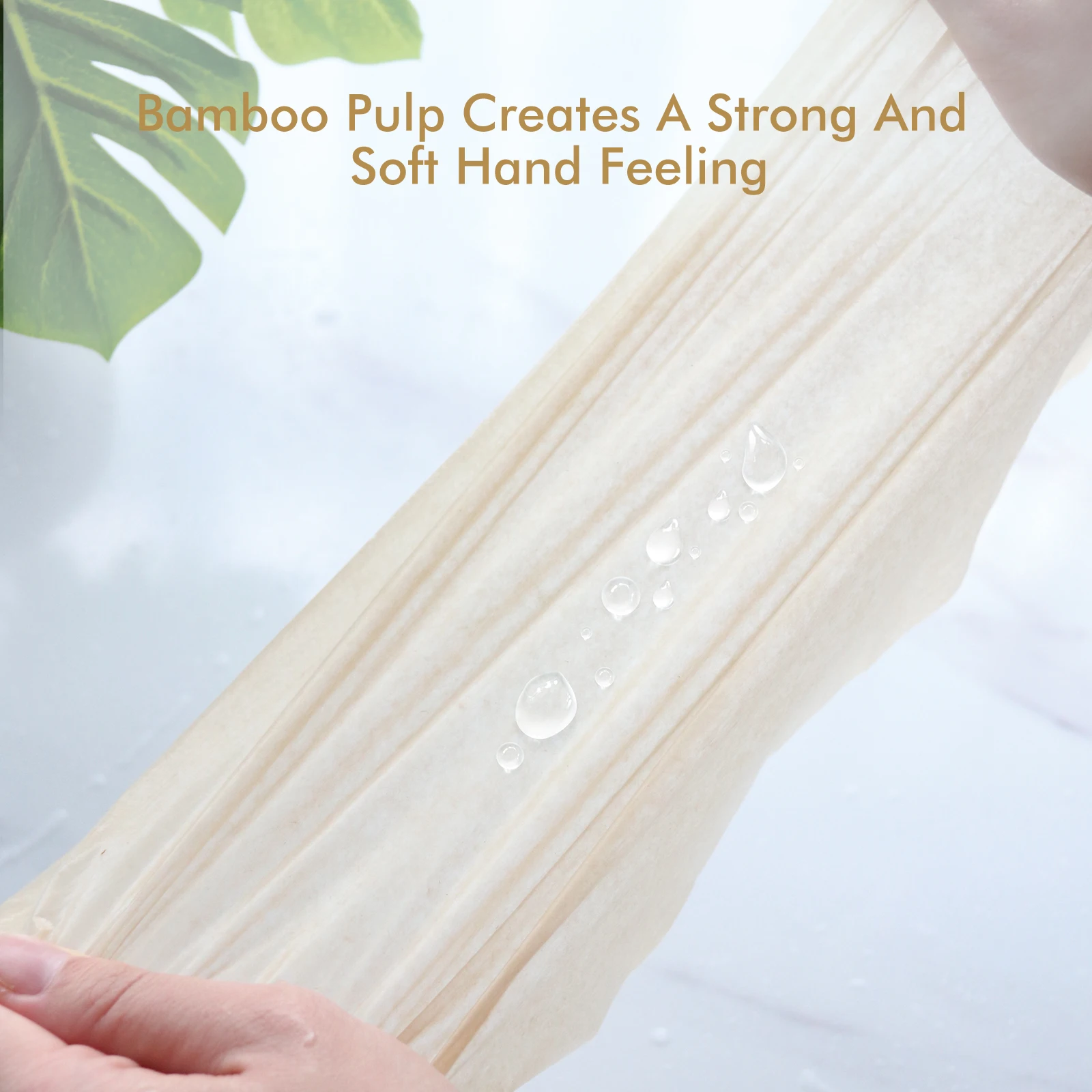 Household hygiene products 2 ply natural virgin bamboo pulp hand tissue paper towel for kitchen bathroom