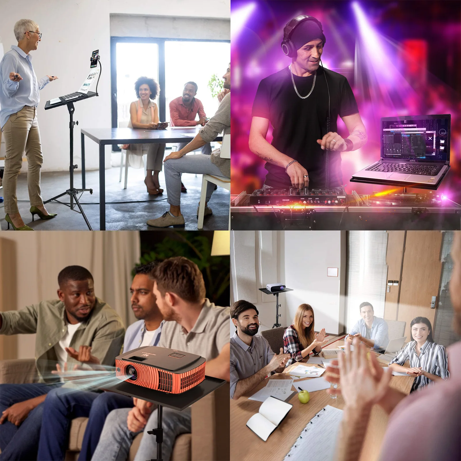 
Adjustable moveable wheel projector laptop tripod stand 47 to 64inch 