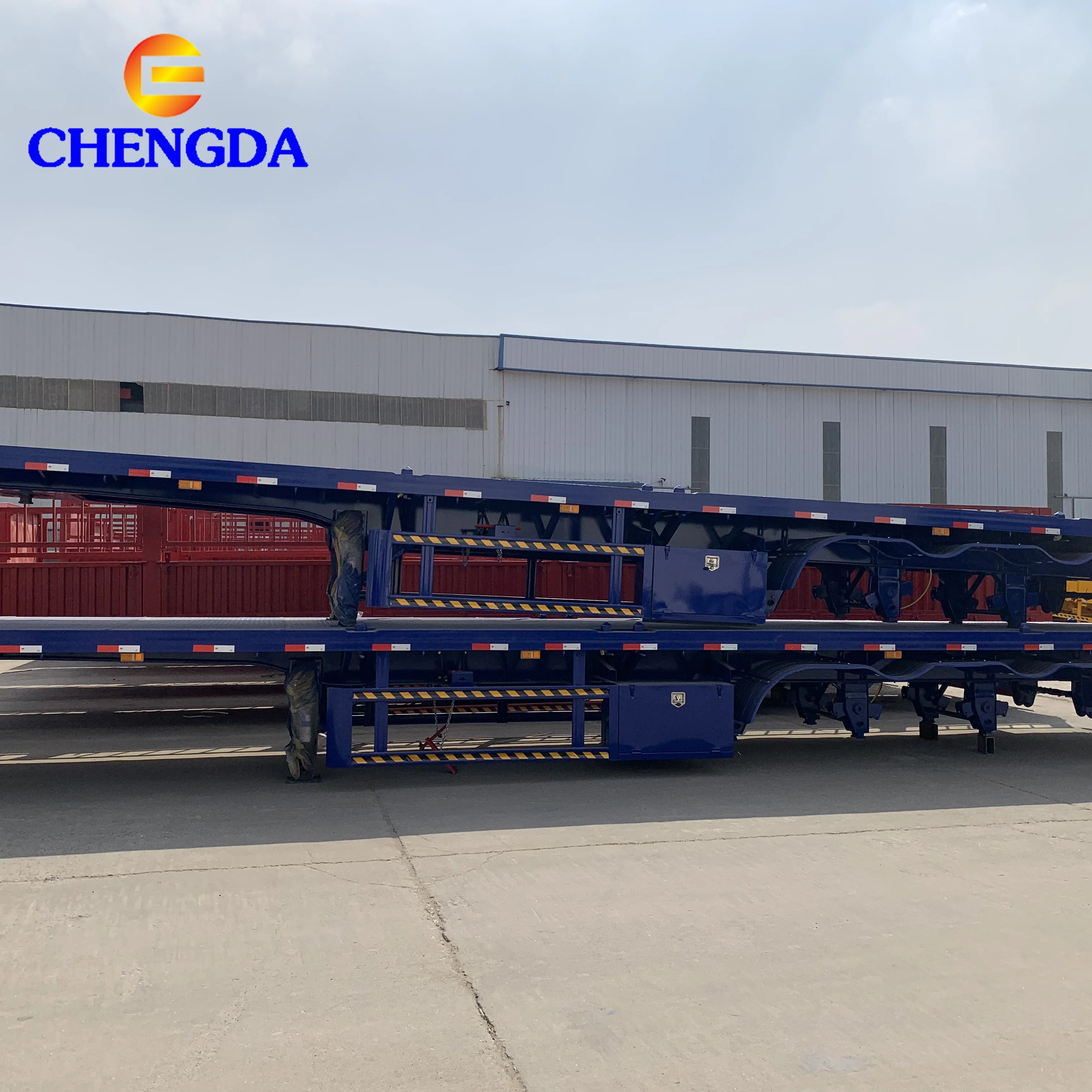 3 Axles 20ft 40ft Container Transport Brand New Flatbed Trailer for Sale