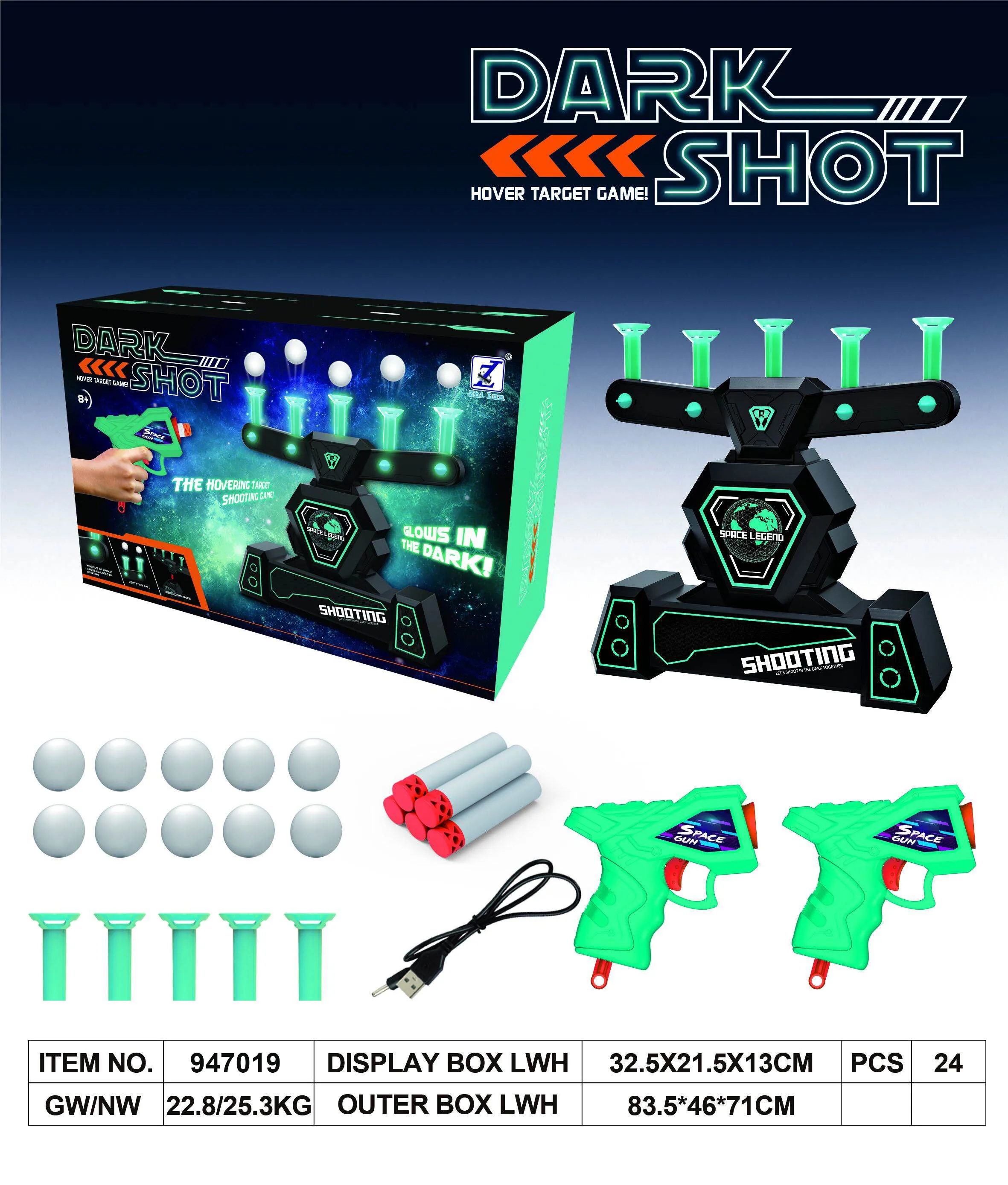Electric Luminous Hovering Ball Floating Target Airshot Hover Shot Floating Target Game Set for Kids & Adult