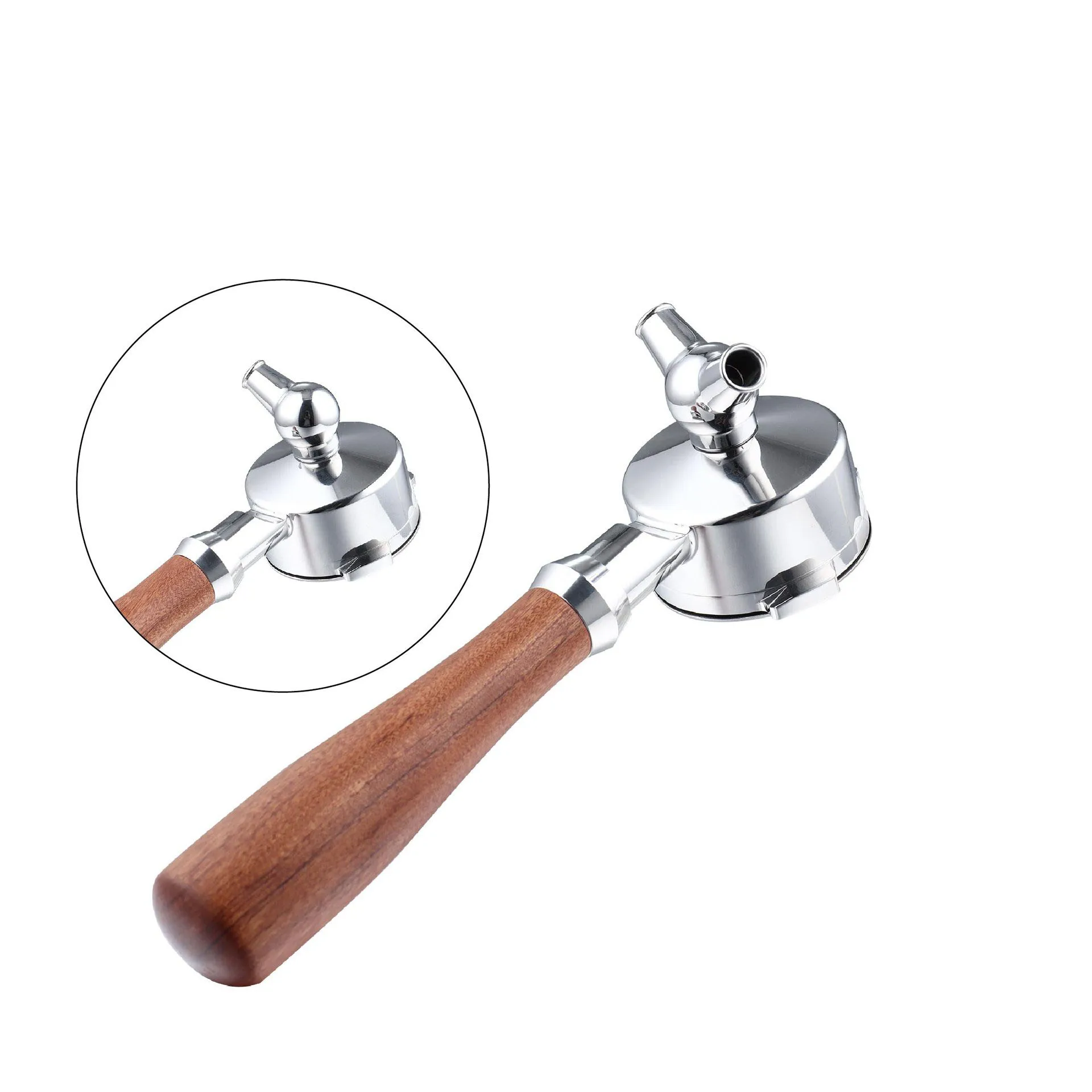 OEM 51mm 54mm 58mm E61 Wooden Handle Breville Delonghi Naked Stainless Steel Bottomless Espresso Machine Coffee Portafilter