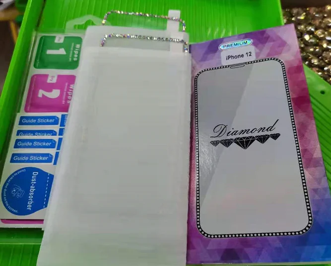 Luxury 3D Bling Sparkle Diamond Phone Screen Protector For Samsung 5D Tempered Glass Screen Protector for Huawei