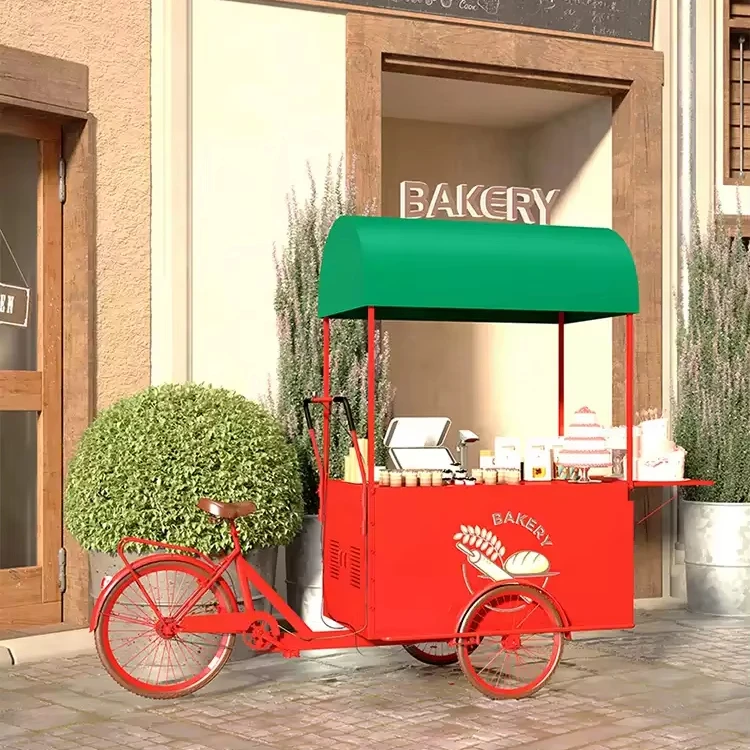 Customized Food vending Tricycle snack food desserts ice cream 3 wheels hamburger cargo bike