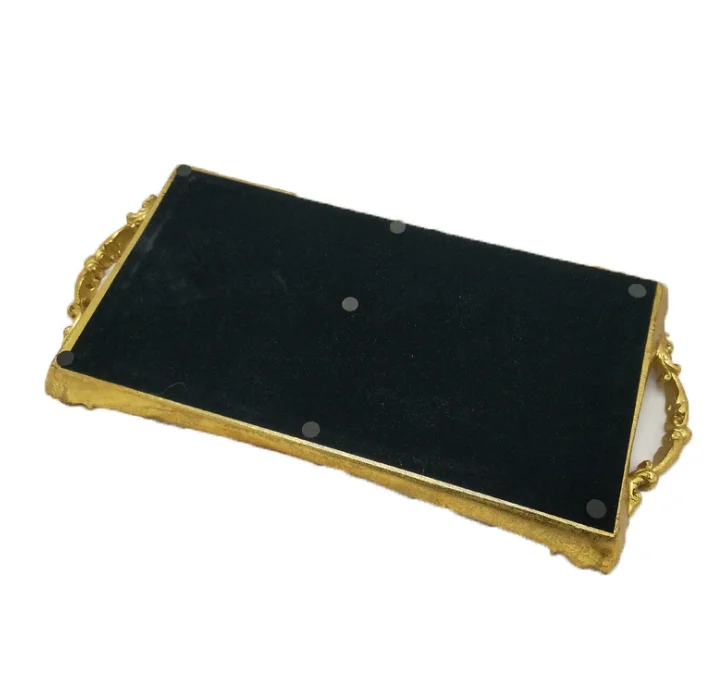 Promotion Resin Mirror Tray Fruit Tray Plate for Wedding and Hotel Dishes