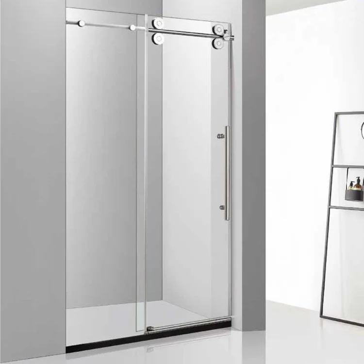 Bathroom Customized Size Tempered  Glass Screen Door Aluminium Border Frameless Diamond Shape Shower Cabin Enclosure