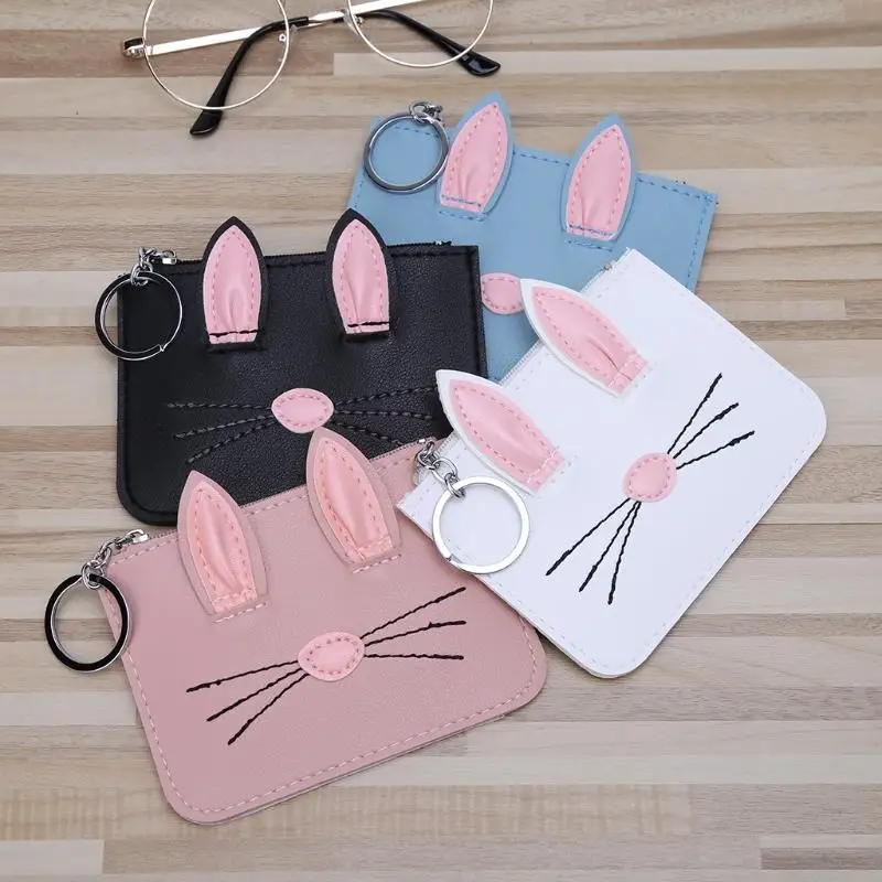  Z411 мультяшный Кролик Монета кошелек держатель карты гарнитура Брелок чехол Сумки Кошелек