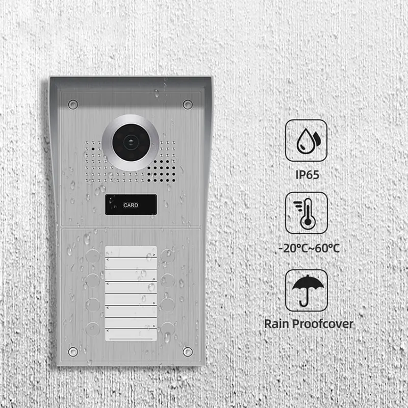 Tuya Ip Wifi Fingerprint Video Door Phone Home Intercom Doorbell Videophone 8 Apartments