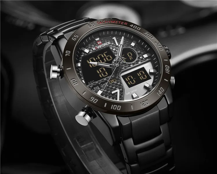 NAVIFORCE  9171 Fashion Luxury Business Men Wristwatch Waterproof Auto Date  Male Watches with Stainless Steel Quartz Watch Men