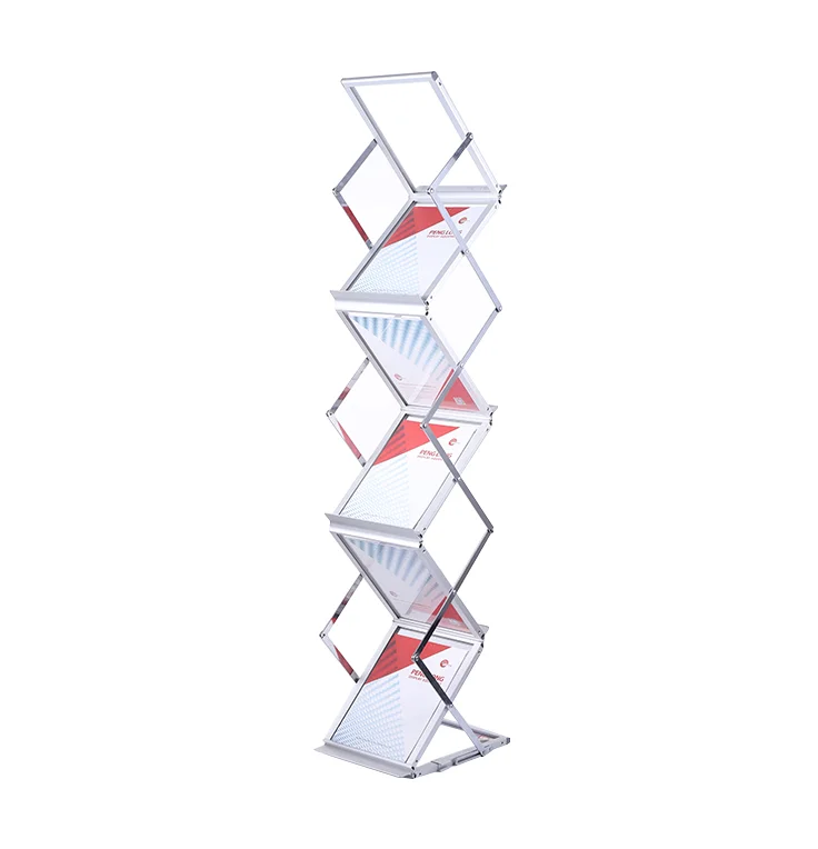 Free standing acrylic brochure holders magazine stand display rack