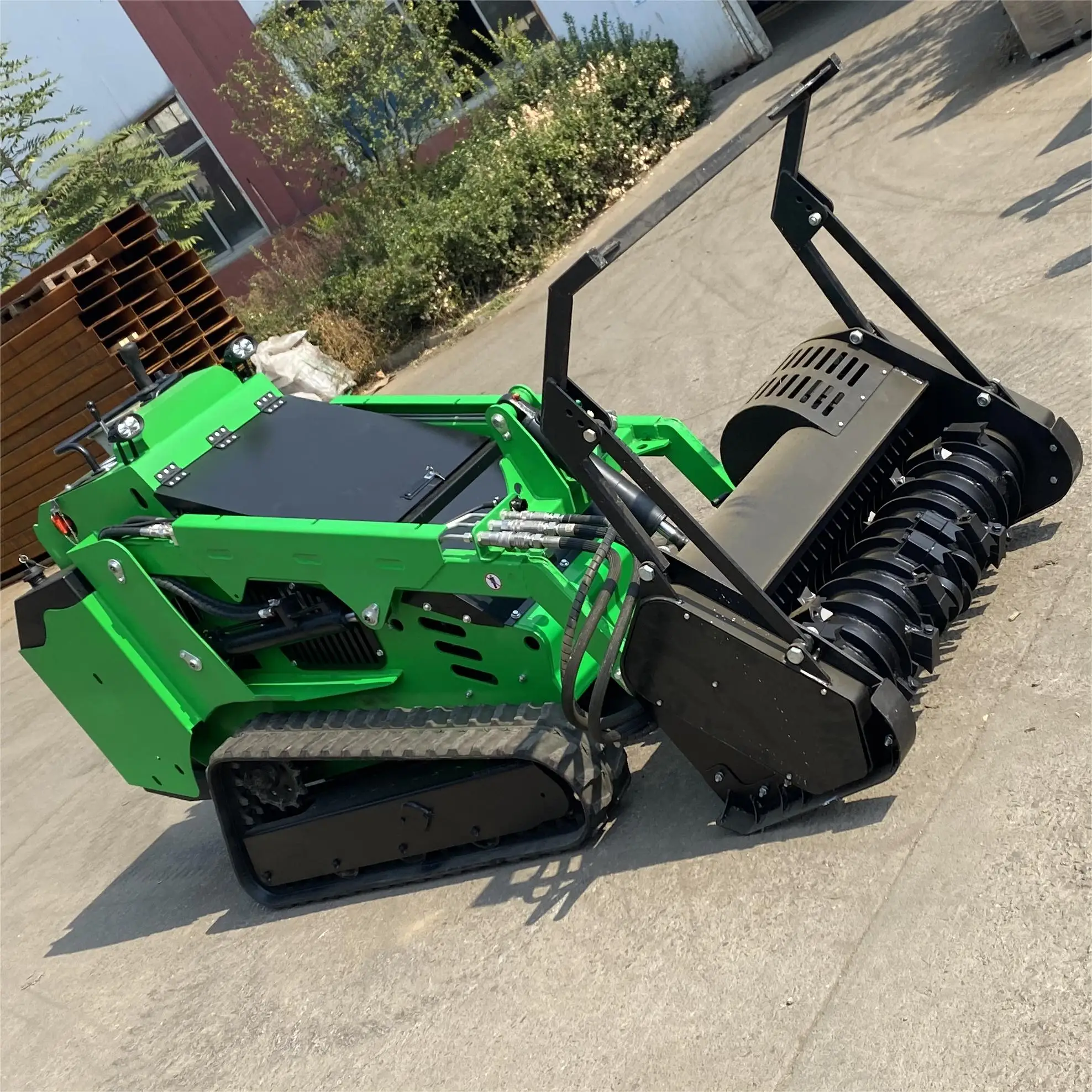 TIEJIA 25hp Kubota engine Diesel Skid Steer Hydraulic Polit Mini Skid Steer Loader Track Loader Skid Steer With Forestry Mulcher