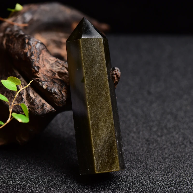 High quality wholesale custom crystal quartz treatment gold obsidian crystal Tower meditation