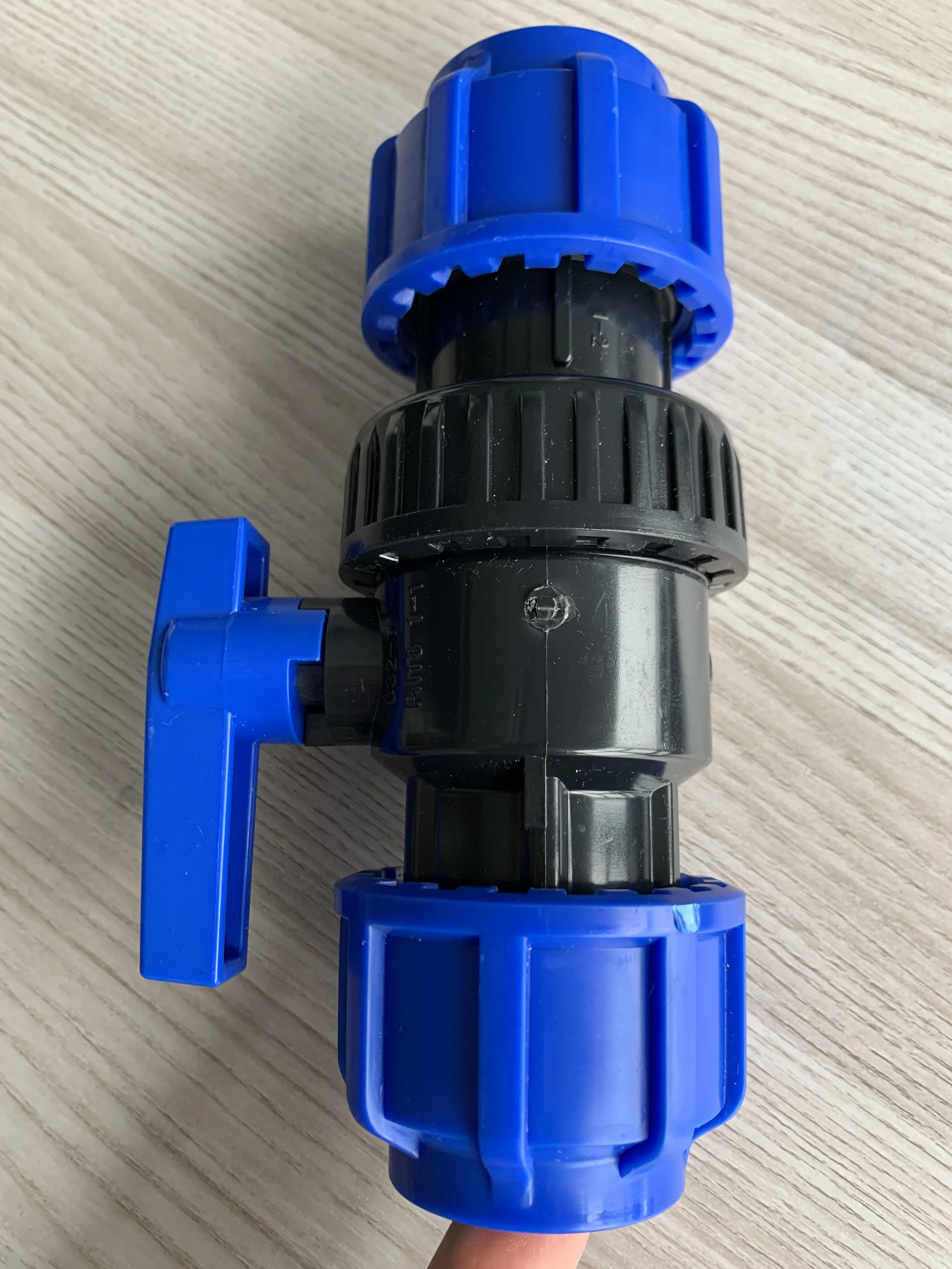 ERA PP COMPRESSION TRUE UNION BALL VALVE blue FITTINGS joint 20mm 25mm 32mm 40mm 50mm 63mm HDPE Compression PN16