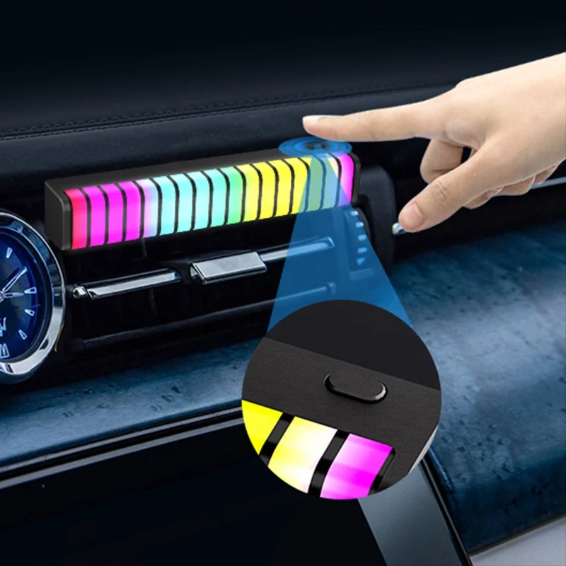 Pickup Rhythm Music Light RGB Audio Spectrum Bar 32 Bit Sound Control Colorful Light Music Sensor Car Ambient RGB 5W MEIMEIYIZU
