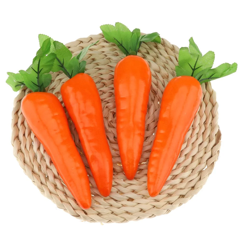 
Gresorth Wholesale Decoration Vegetable Artificial Red Carrot Realistic Lifelike Fake Food Model Home Kitchen Display 