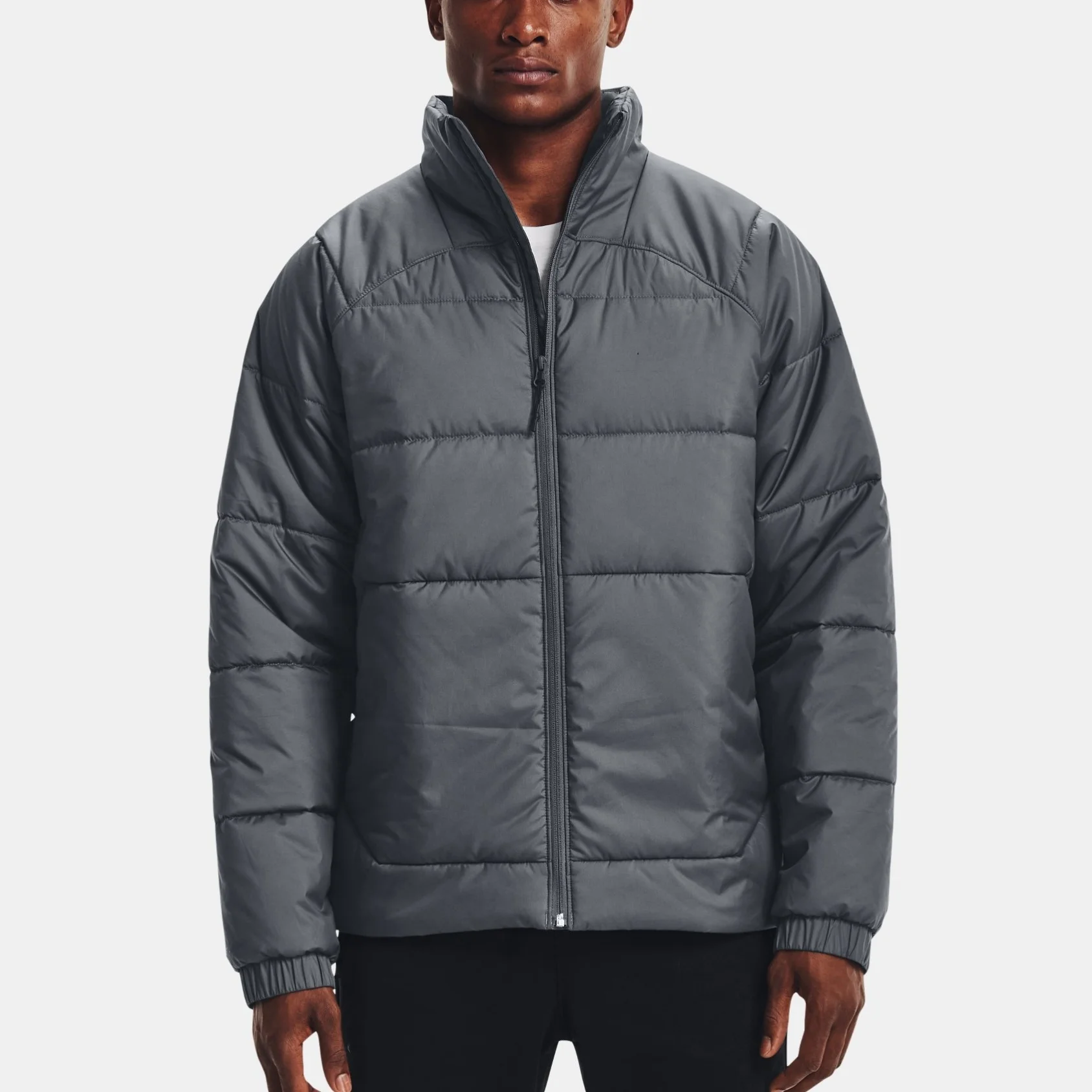 Wholesale clothing custom logo men luxury jackets work out casual waterproof full zipper puffer jacket for men winter